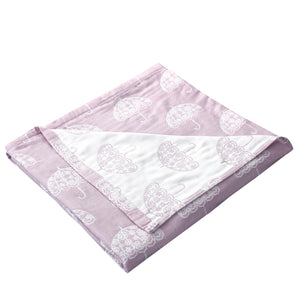 Lightweight Double Layered 100% Cotton Yarn Bed Blanket - Size Extra Full 79" by 90" (Plum)