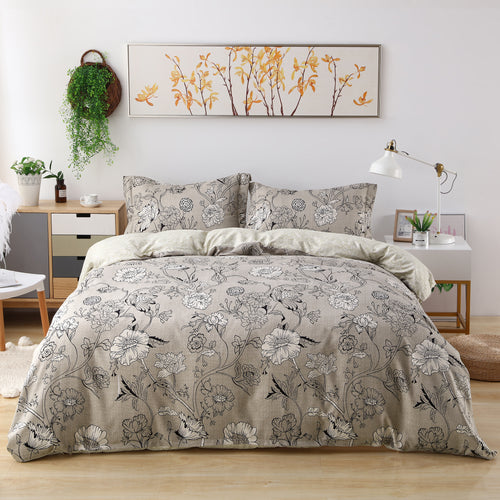 Candid Bedding Utlra Soft Floral 3 Piece Reversible Duvet Cover Set with 2 Pillow Shams
