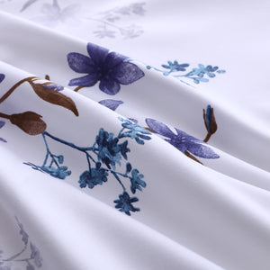 Utlra Soft Floral Pattern 5 Piece Reversible Duvet Cover Set with 4 Pillow Shams