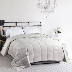 Candid Bedding All Season Essential Alternative Goose Down Comforter, Quilted Duvet Insert (Silver)
