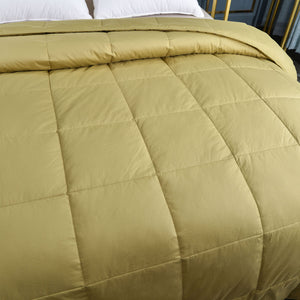 Candid Bedding All Season Essential Alternative Goose Down Comforter, Quilted Duvet Insert (Olive)