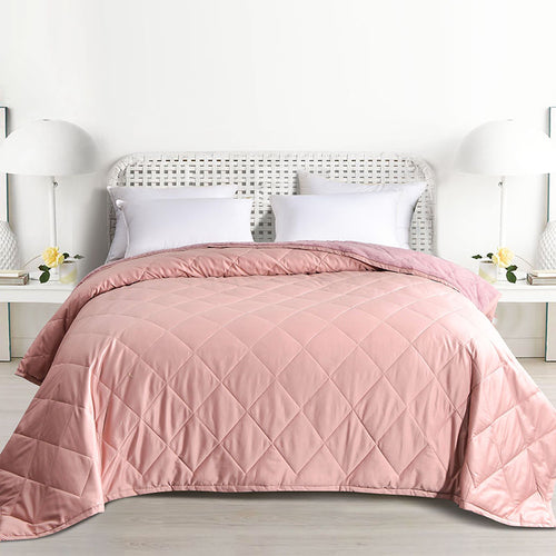 Premium Plush 100% Cotton Sateen and Luxury Poly Fleece Reversible Comforter (Rose Dawn)
