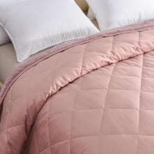 Load image into Gallery viewer, Premium Plush 100% Cotton Sateen and Luxury Poly Fleece Reversible Comforter (Rose Dawn)